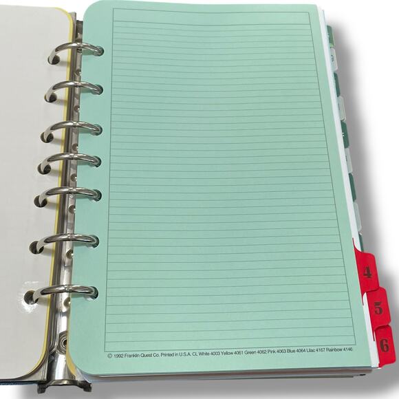 Franklin Covey 7 Habits Leather Planner Organizer Brown Binder Tabs Paper Insert - Picture 16 of 16